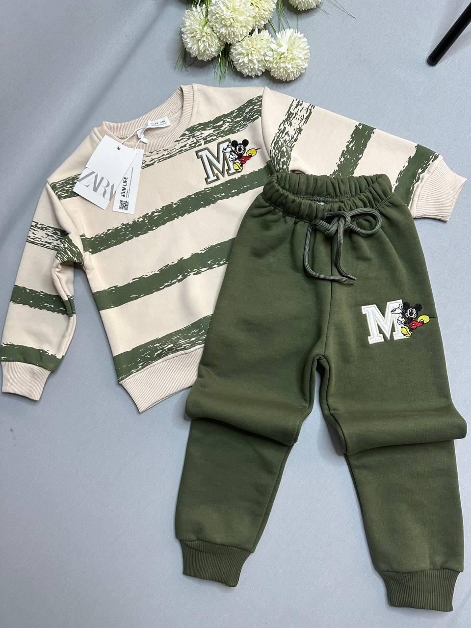 Дитячий костюм Zara на хлопчика 116 см бежевий із зеленим, фото 1