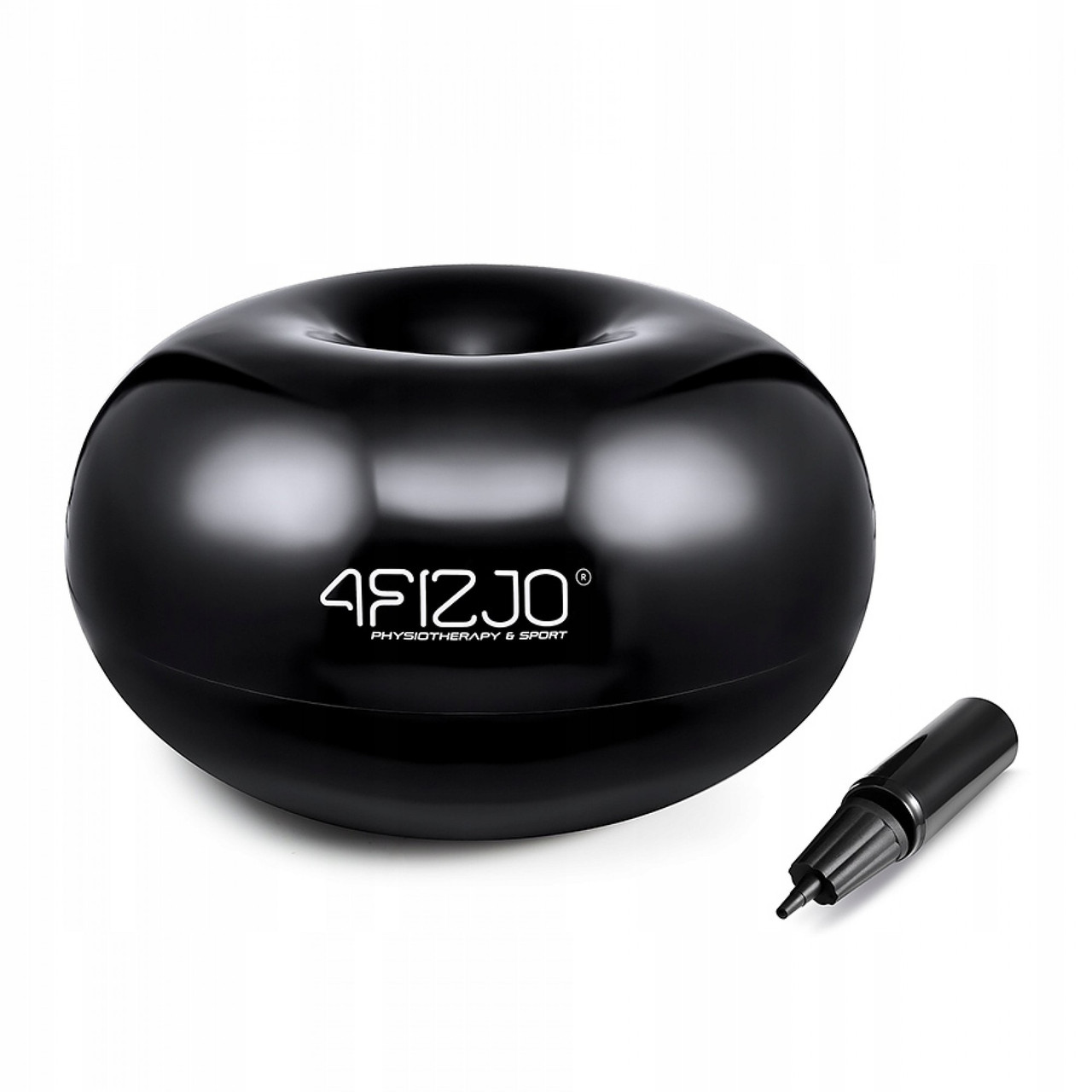М'яч для фітнесу (пончик) 4FIZJO Air Ball Donut 50 x 27 см Anti-Burst Black (P-5907739312952)
