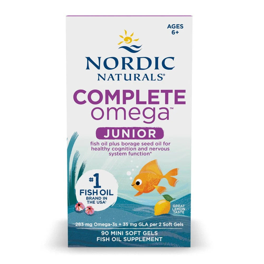 Риб'ячий Жир для підростків, Смак Лимона, Complete Omega Junior, Nordic Naturals, 283 мг, 90 капсул