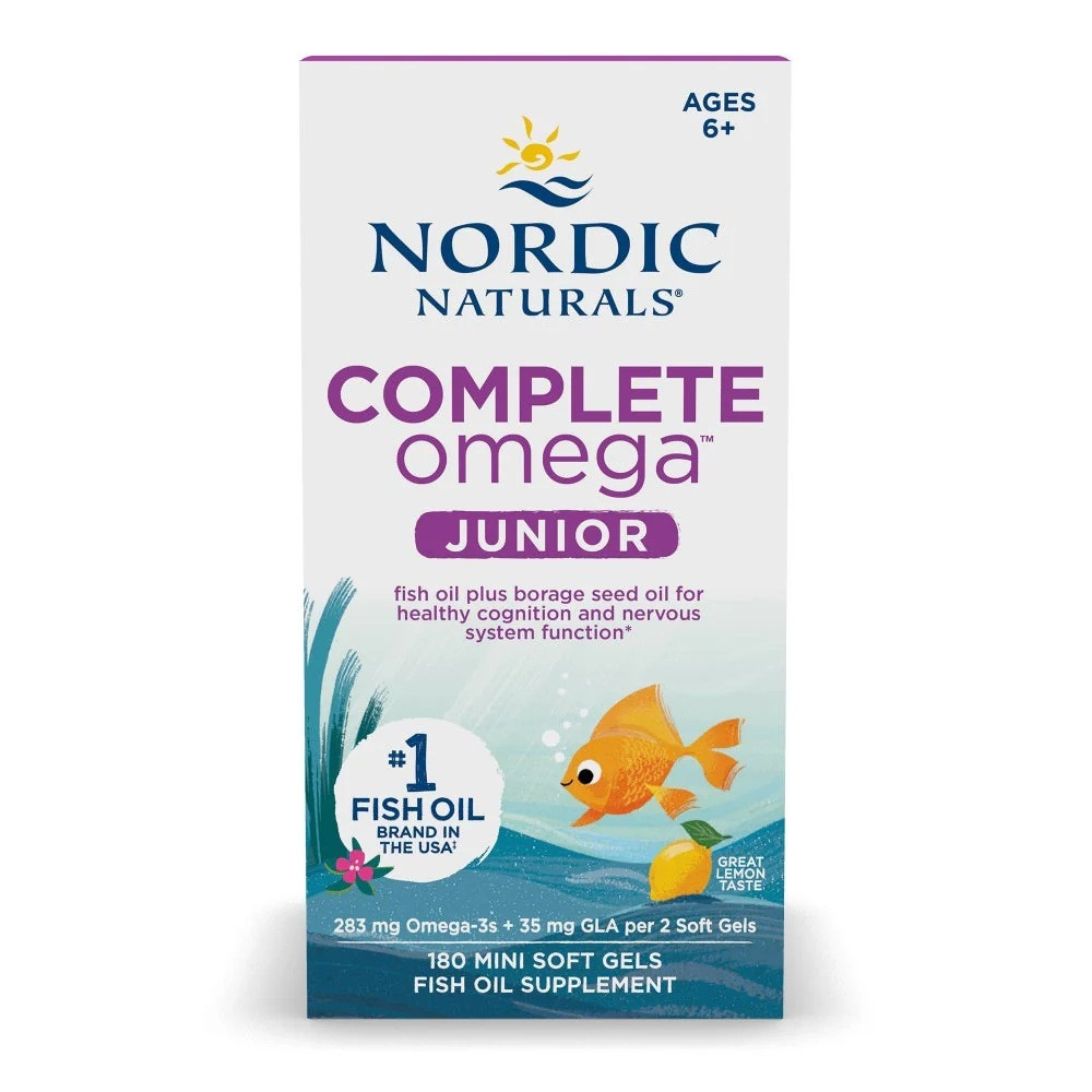 Риб'ячий Жир для підростків, Смак Лимона, Complete Omega Junior, Nordic Naturals, 283 мг, 180 капсул