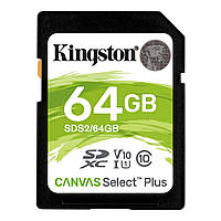 Карта пам'яті SDXC (UHS-1 U1) Kingston Canvas Select Plus 64Gb class 10 V10 (R-100MB/s)
