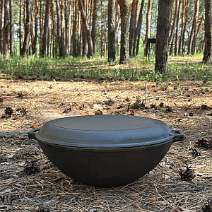 Сковорода WOK-08КС чавунна з кришкою-сковородою гриль 8 л