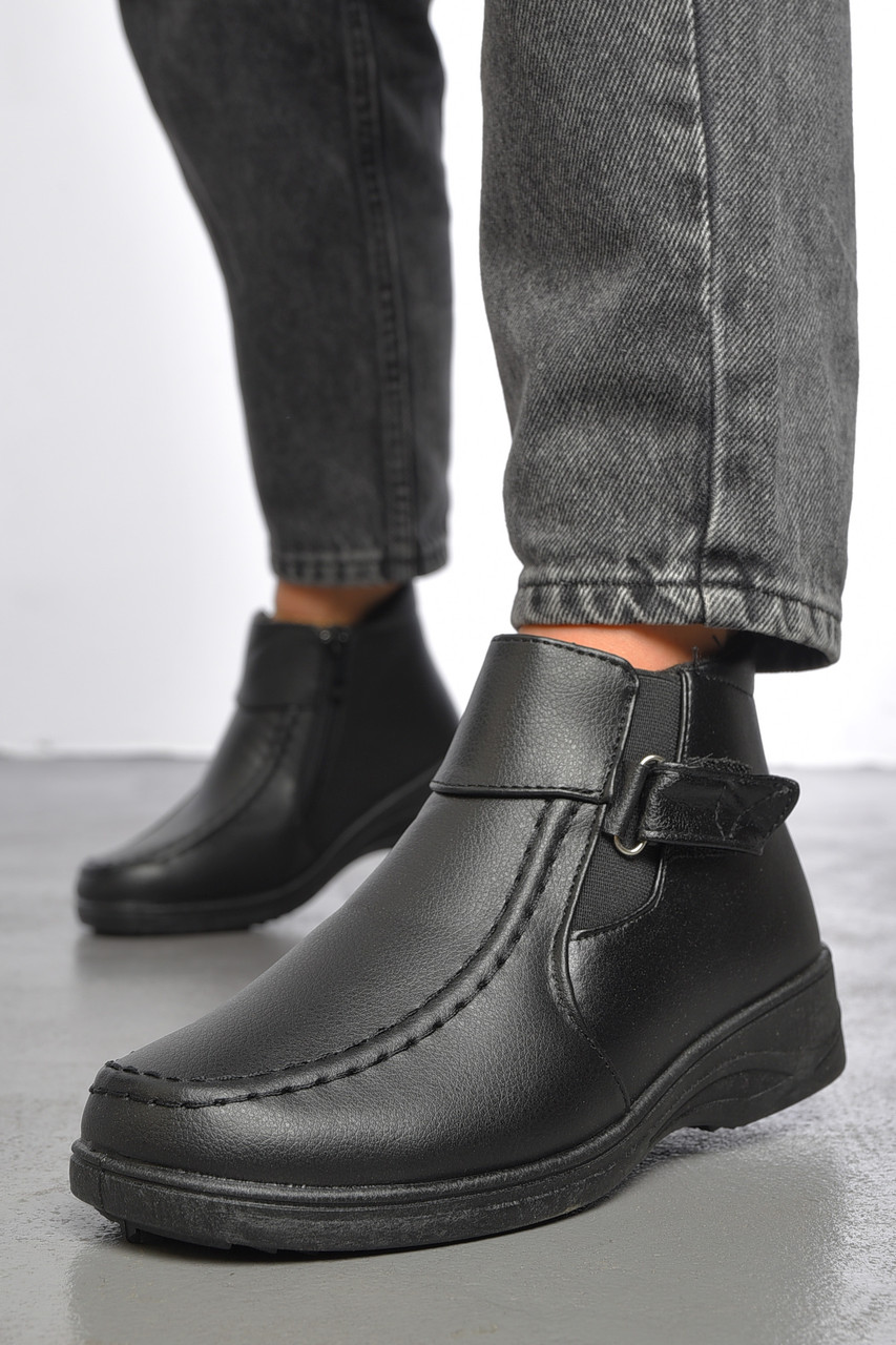 Черевики жіночі демісезонні чорного кольору на блискавці 187650T Безкоштовна доставка, фото 1