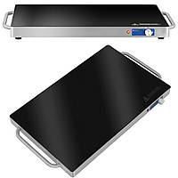 Плита для підігріву Royal Catering RCIC-230W, 240 Вт, 62x35 см, термостат 60-105°C, загартоване скло, нержавіюча сталь