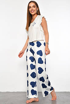 Піжама жіноча білого кольору з принтом 187378M