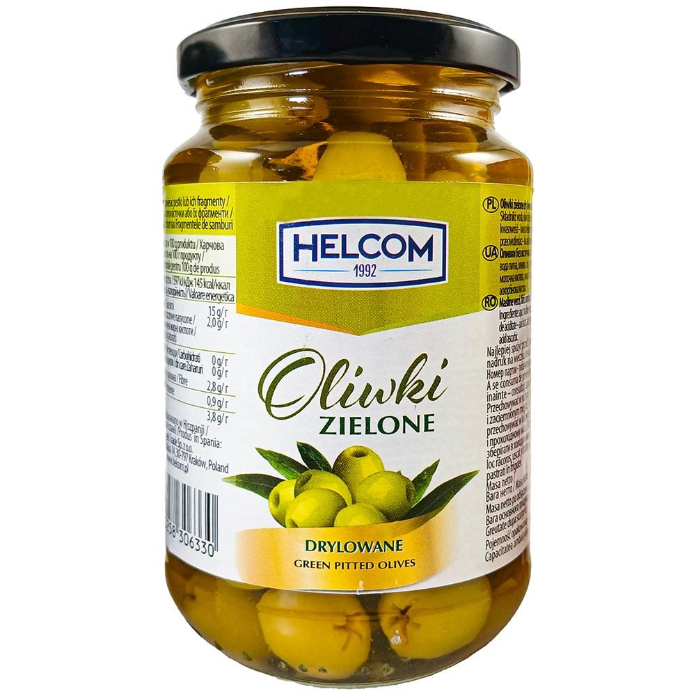 Оливки зелені без кісточки Helcom 330/150г