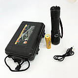 Точковий ручний ліхтар Police, Тактичний ліхтар на акумуляторі з юсб Алюмінієвий 18650 TO-12, фото 3