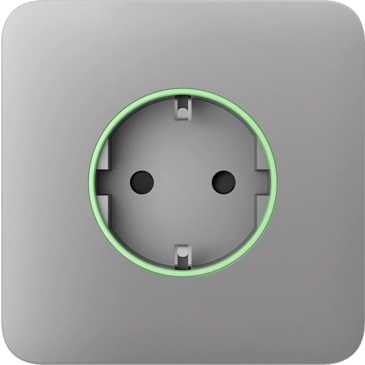 Передня панель для вбудованої розетки Ajax SoloCover (smart) Fog, фото 1