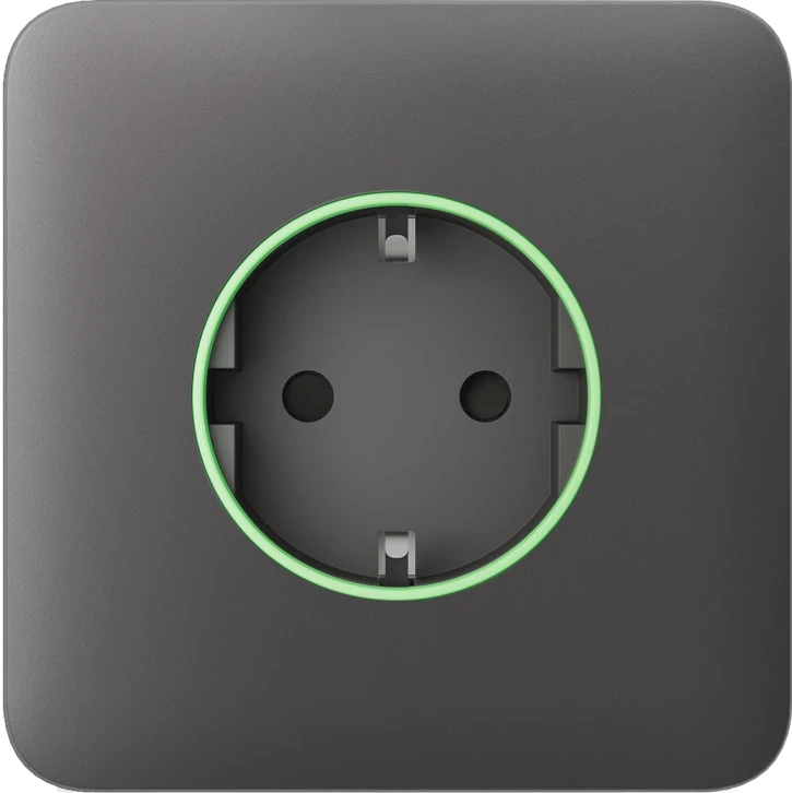 Передня панель для вбудованої розетки Ajax SoloCover (smart) Gray, фото 1