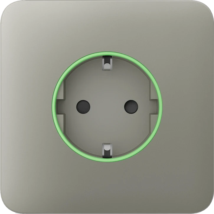 Передня панель для вбудованої розетки Ajax SoloCover (smart) Olive, фото 1