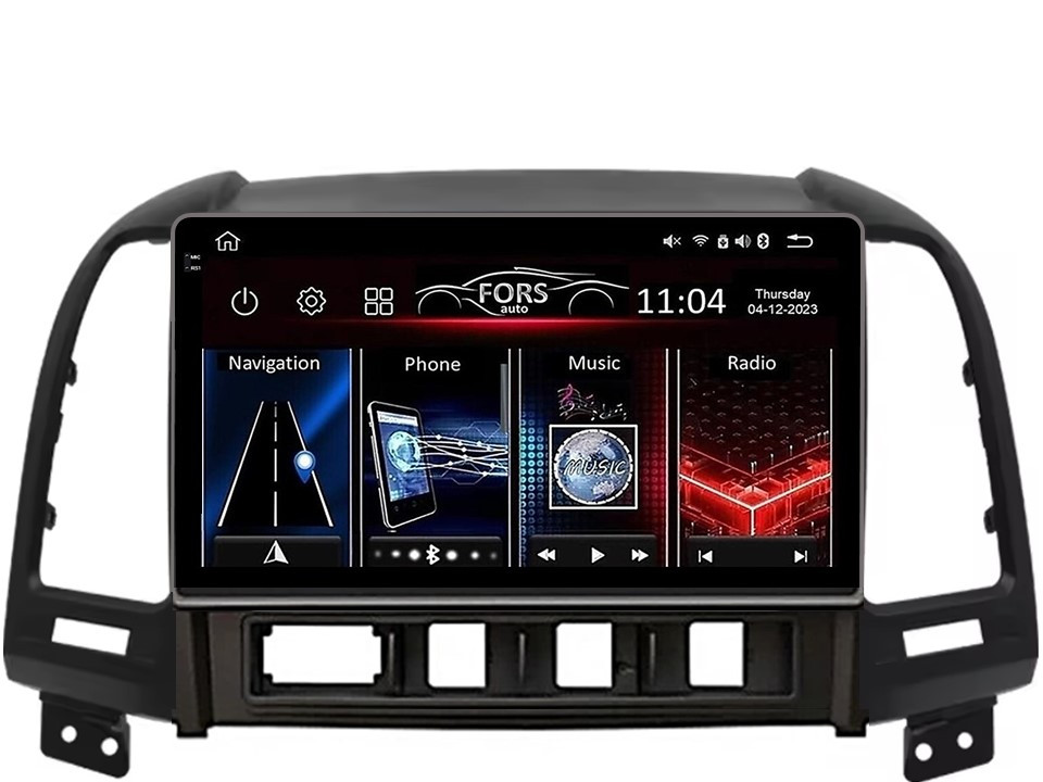 Штатна магнітола FORS.auto FS 2 ULTRA для Hyundai Santa Fe (2+32Gb, 9") 2006-2012