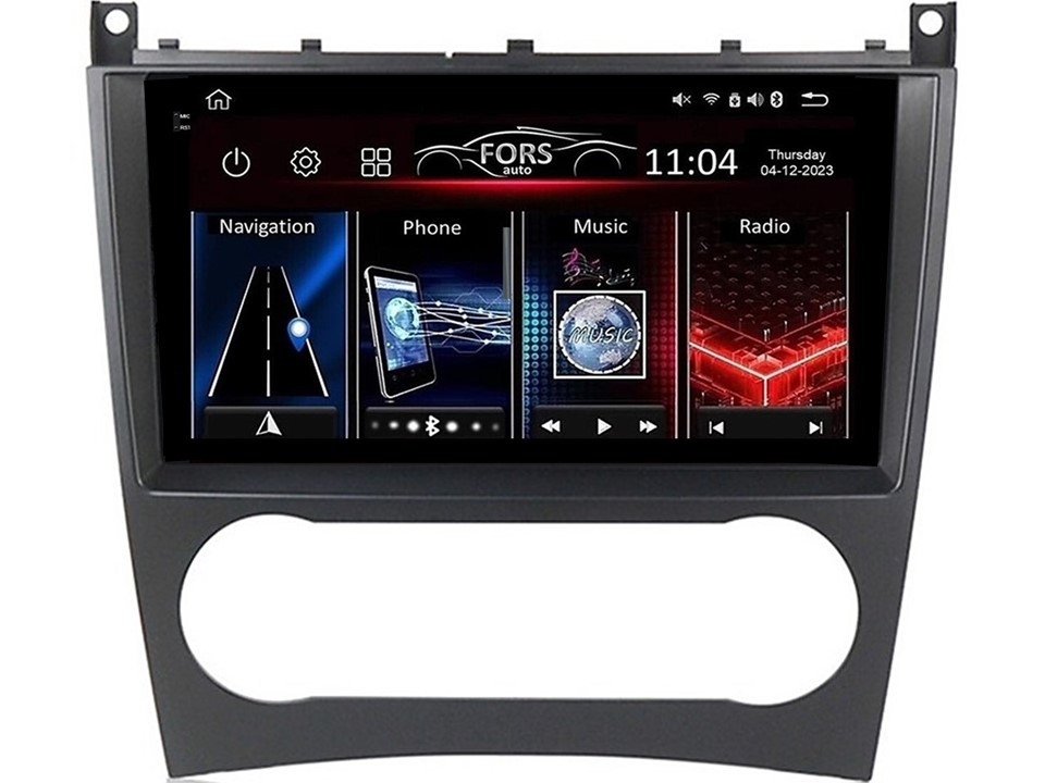Штатна магнітола FORS.auto FS 2 ULTRA для Mercedes-Benz W203/W209/W169/W219/A160/C180 (2+32Gb, 9") 2004-2012