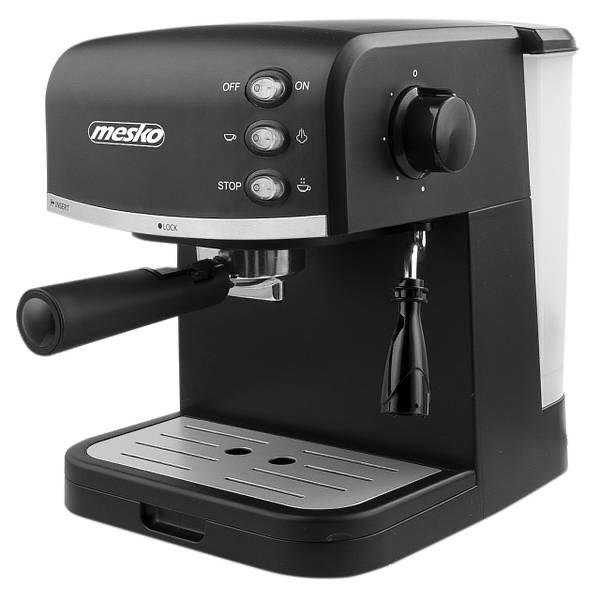 Кавоварка ріжкова Mesko MS 4409 (850 Вт, 15 бар, капучинатор, стильна, чорна)