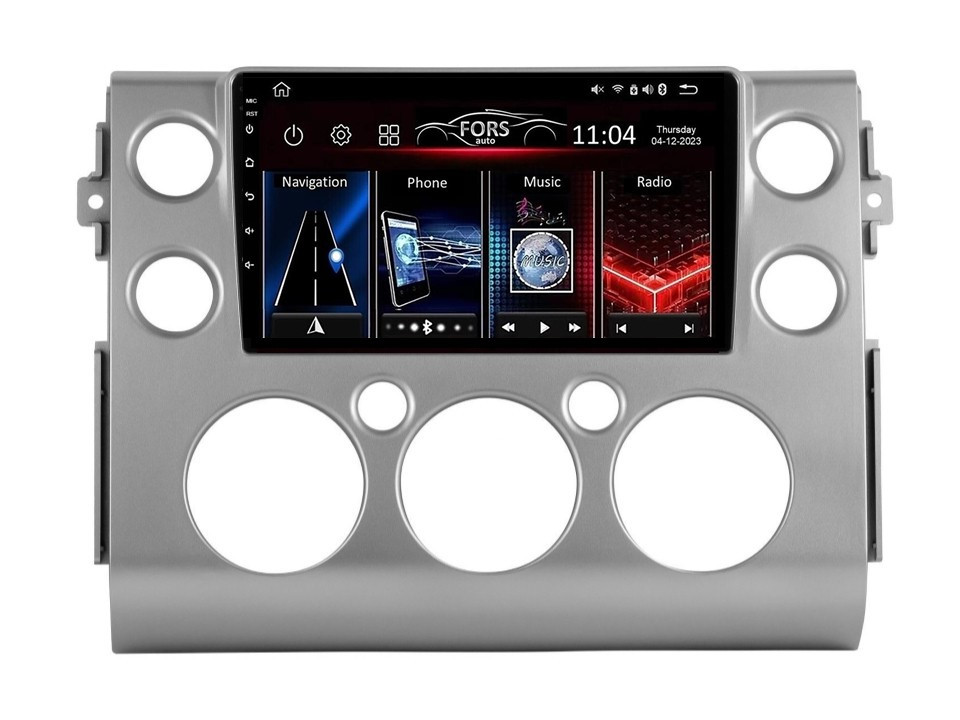 Штатна магнітола FORS.auto М300 для Toyota FJ Cruiser (3+32Gb, 9", silver) 2006-2020