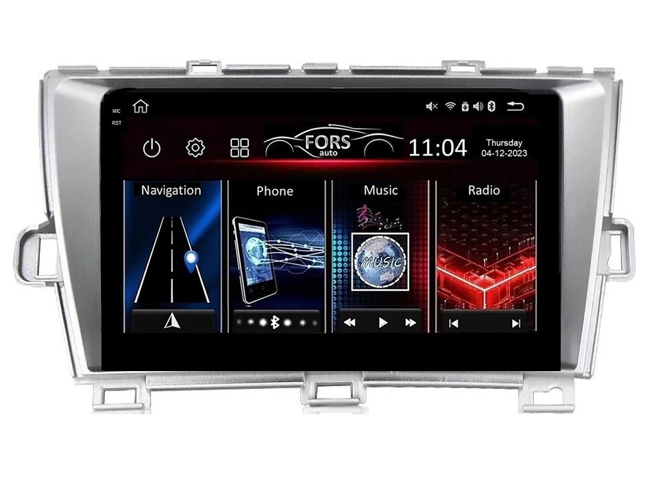 Штатна магнітола FORS.auto FS 6 MAX для Toyota Prius (6+128Gb, 9", silver) 2009-2015