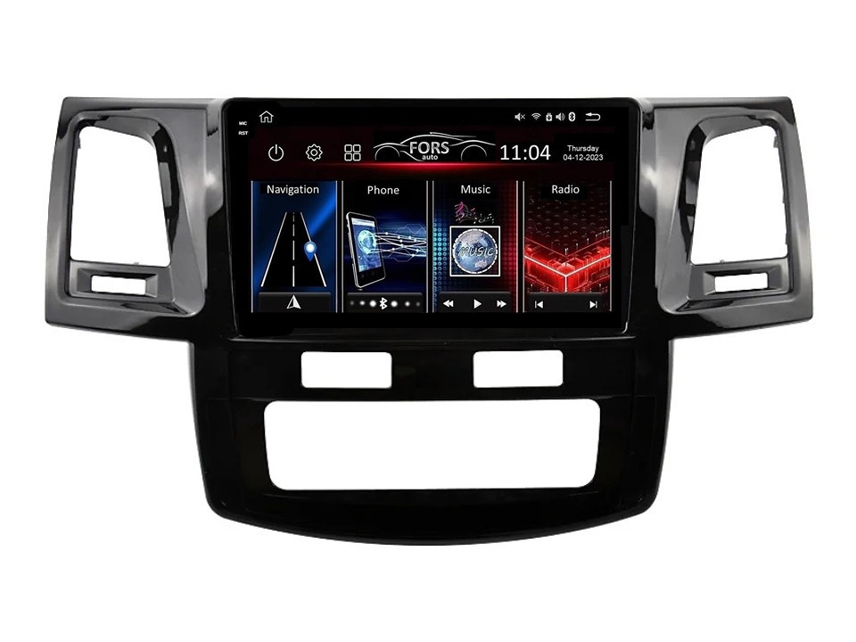 Штатна магнітола FORS.auto FS 4 PRO для Toyota Hilux (4+64Gb, 9", Auto AC) 2011-2015