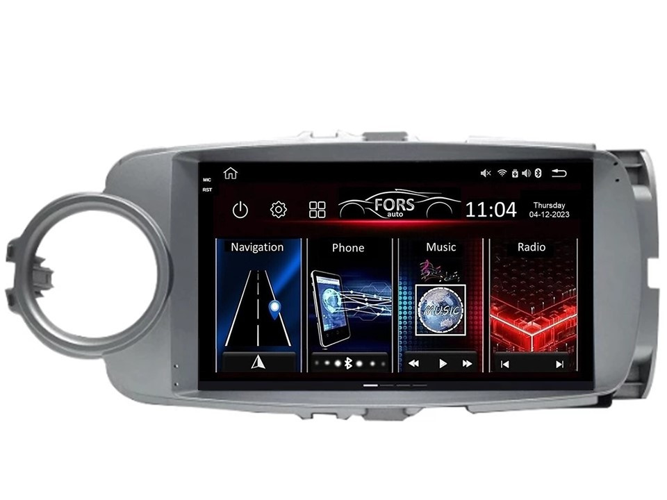Штатна магнітола FORS.auto FS 4 PRO для Toyota Yaris/Vitz (4+64Gb, 9") 2010-2014