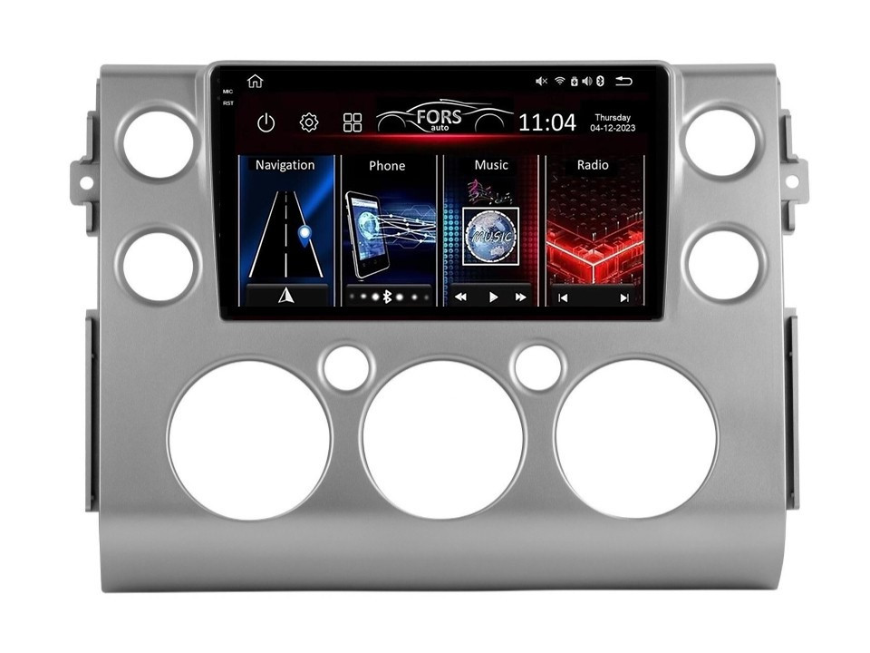 Штатна магнітола FORS.auto FS 6 MAX для Toyota FJ Cruiser (6+128Gb, 9", silver) 2006-2020