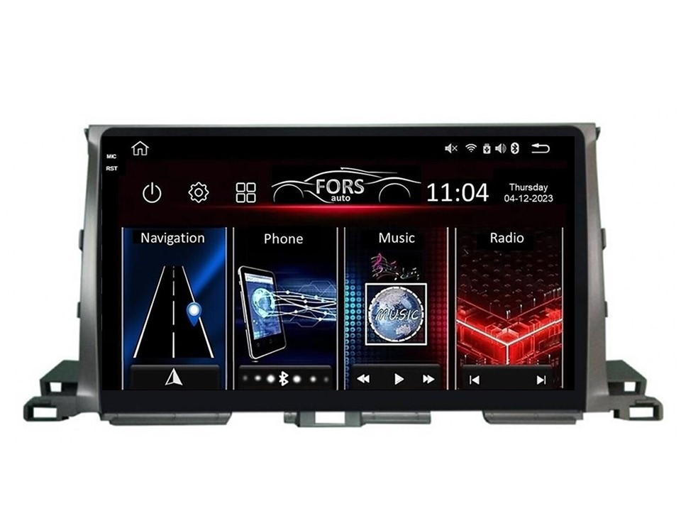 Штатна магнітола FORS.auto FS 6 MAX для Toyota Highlander (6+128Gb, 10" 2015-2020