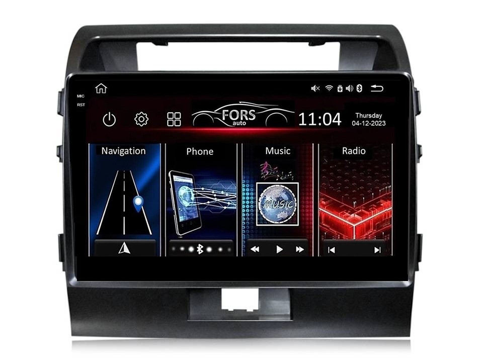 Штатна магнітола FORS.auto FS 2 ULTRA для Toyota Land Cruiser 200 (2+32Gb, 10") 2008-2015