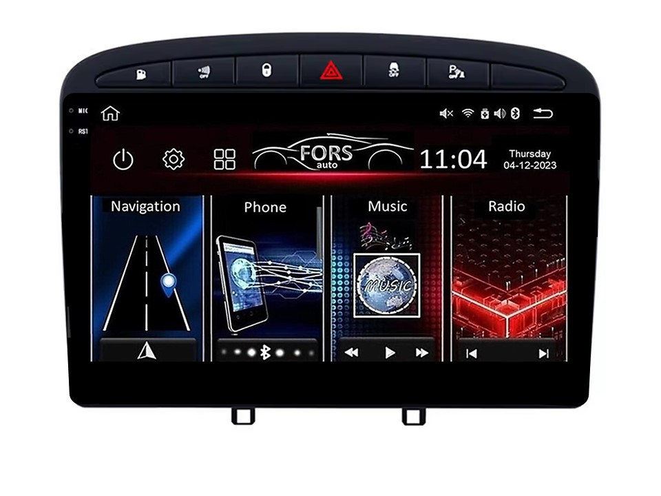 Штатна магнітола FORS.auto FS 6 MAX для Peugeot 308/408 (6+128Gb, 9", Black) 2007-2013