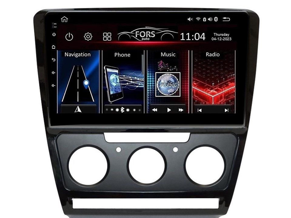 Штатная магнитола FORS.auto FS 1 LITE для Skoda Superb (1+32Gb, 10", Manual AC) 2010-2014