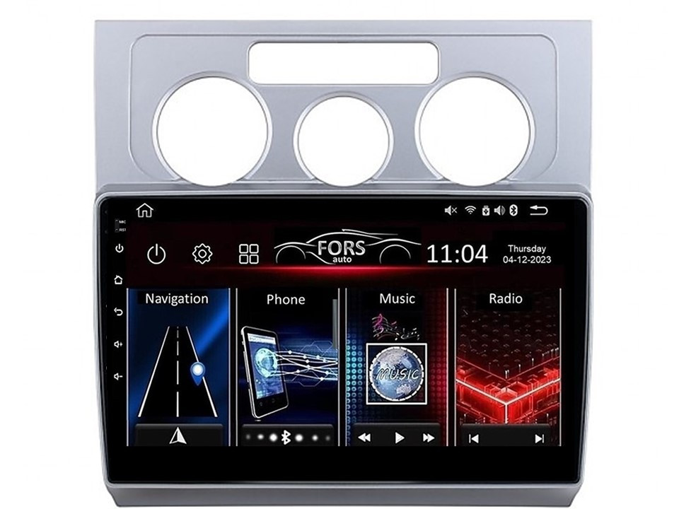 Штатна магнітола FORS.auto FS 1 LITE для Volkswagen Touran (1+32Gb, 10", Manual AC) 2004-2008