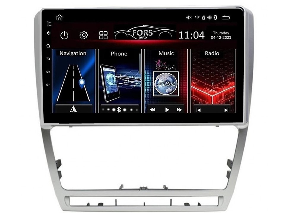 Штатная магнитола FORS.auto FS 1 LITE для Skoda Octavia A5 Sliver (1+32Gb, 10") 2004-2014