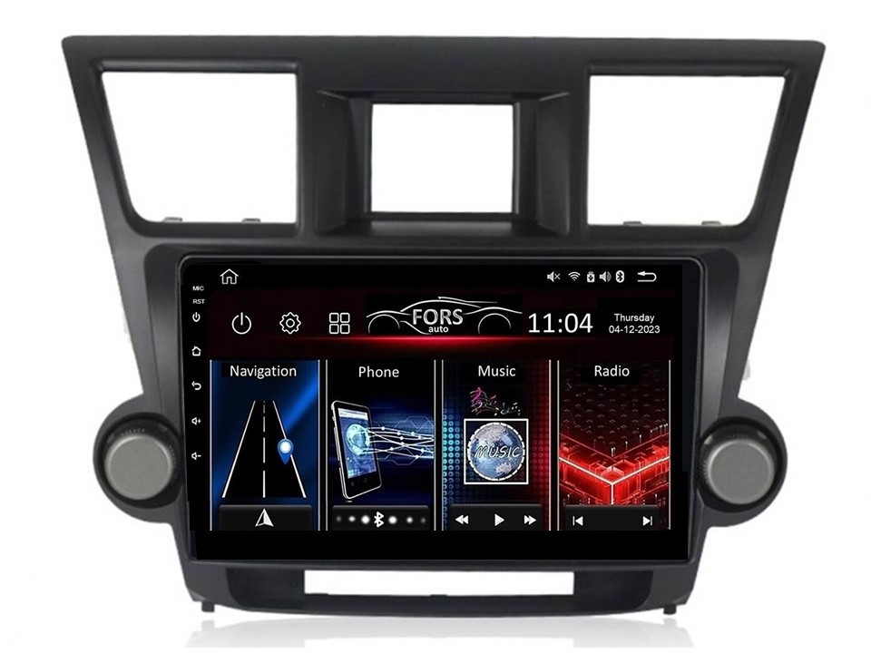 Штатна магнітола FORS.auto FS 1 LITE для Toyota Highlander (1+32Gb, 10" 2007-2014