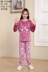 Махрова піжама для дівчаток (6-14 років) 12590 вир-во Китай