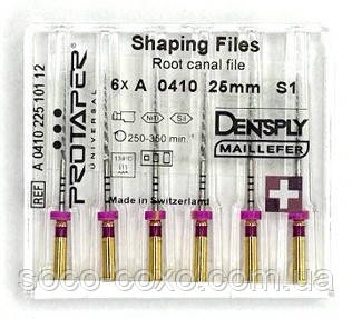 Протейпери машинні уп.6 шт., 25 мм S1 (Protaper), Dentsply Maillefer S1. Оригінал, висока якість!