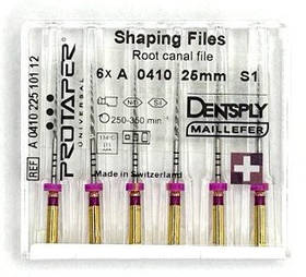 Протейпери машинні уп.6 шт., 25 мм S1 (Protaper), Dentsply Maillefer S1. Оригінал, висока якість!