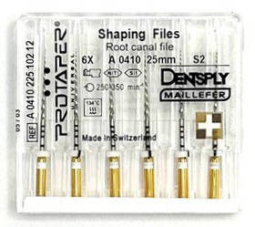 Протейпери машинні уп.6 шт., 25 мм S2 (Protaper), Dentsply Maillefer S2. Оригінал, висока якість!