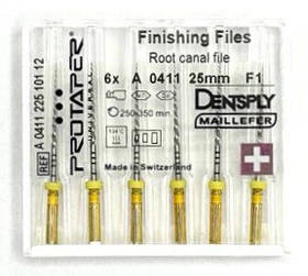 Протейпери машинні уп.6 шт., 25 мм F1 (Protaper), Dentsply Maillefer F1. Оригінал, висока якість!