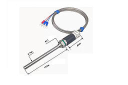 PT100 100 мм Платиновий терморезисторний датчик зонд 1.5 метрів