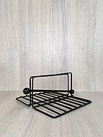 Підставка під серветки металева DecorArt 18х18 см чорна. Серветниця з металу предмети для сервірування