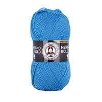 Madame Tricote Paris MERINO GOLD (Мерiно Голд) № 015 синій  (Вовняна пряжа з акрилом, нитки для в'язання)