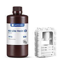 Фотополімерна смола що змивається водою Anycubic ABS-Like Resin V2 White (Water-wash, Біла), 1kg