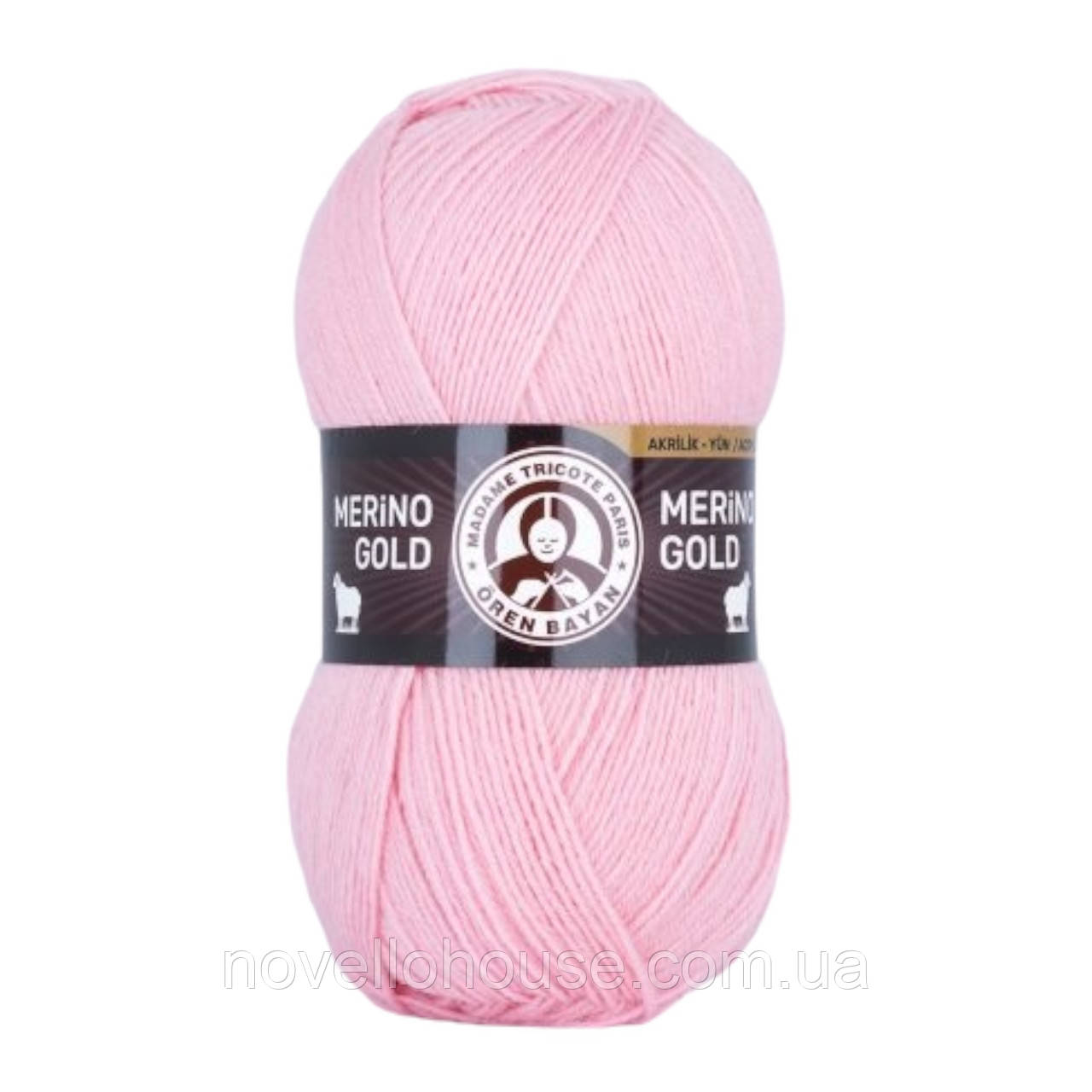 Madame Tricote Paris MERINO GOLD (Мерiно Голд) № 039 світло-рожевий (Вовняна пряжа з акрилом, нитки для в'язання)