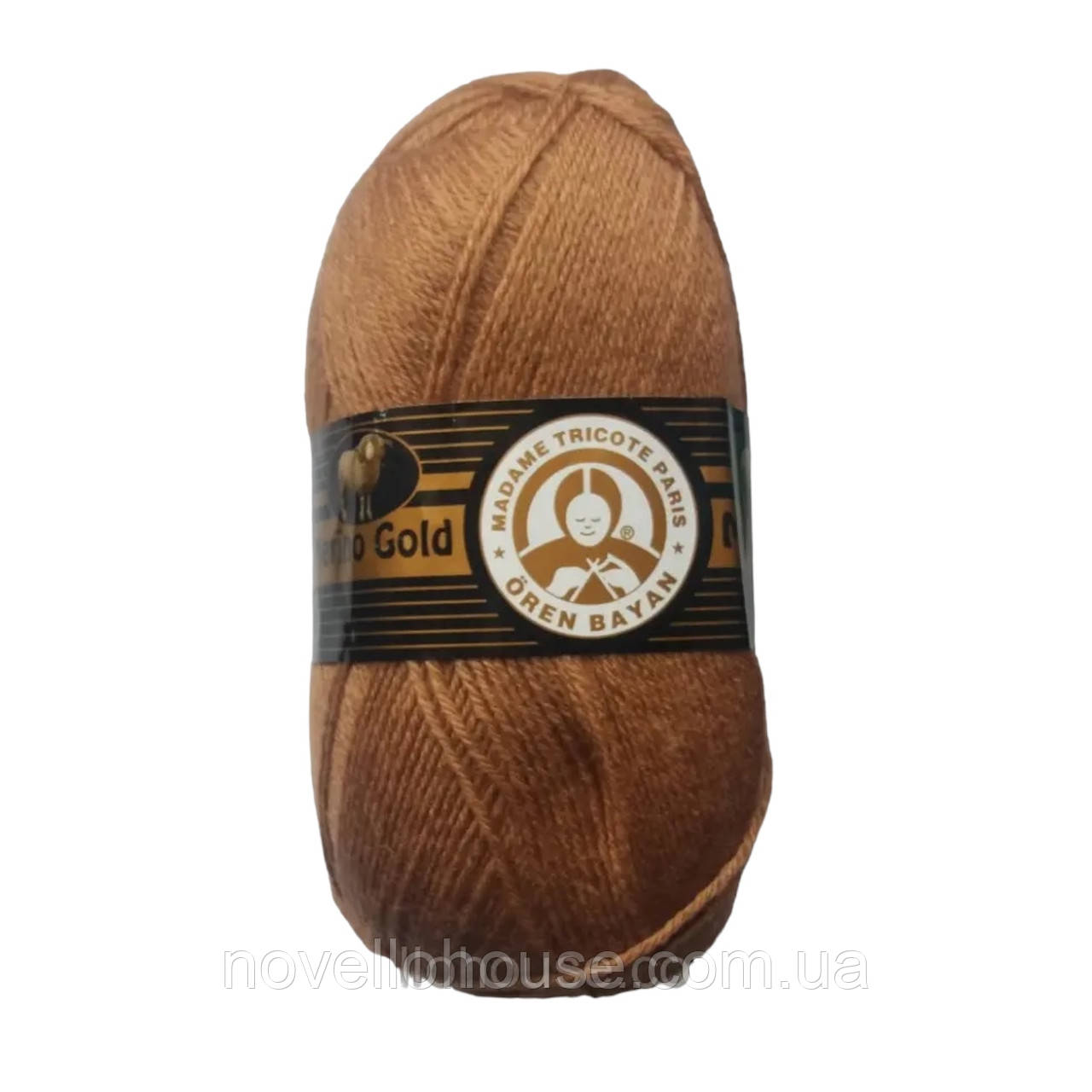 Madame Tricote Paris MERINO GOLD (Мерiно Голд) № 046 темний-беж (Вовняна пряжа з акрилом, нитки для в'язання)