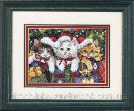 Набір для вишивання DIMENSIONS «Meowy Christmas• Котяче Різдво» 08750