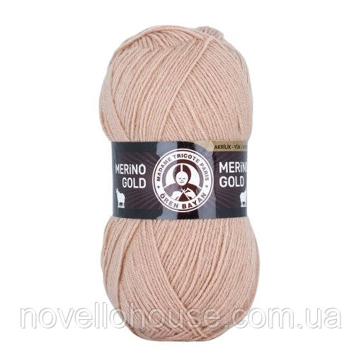 Madame Tricote Paris MERINO GOLD (Мерiно Голд) № 079 світлий беж (Вовняна пряжа з акрилом, нитки для в'язання)