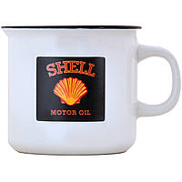 Чашка керамічна Shell Motor Oil Ретро 320 мл Біла