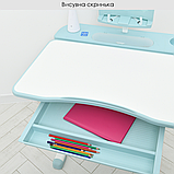 Парта дитяча зі стільчиком, лампою, підставкою для книг, M 4428-12, блакитна., фото 5