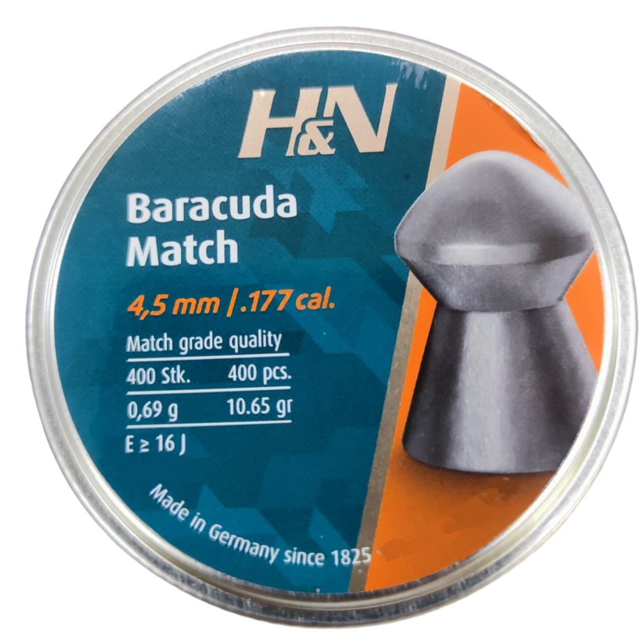 Кулі пневматичні H&N Baracuda Match, 4.52 мм , 0.69 г, 400 шт/уп, фото 1