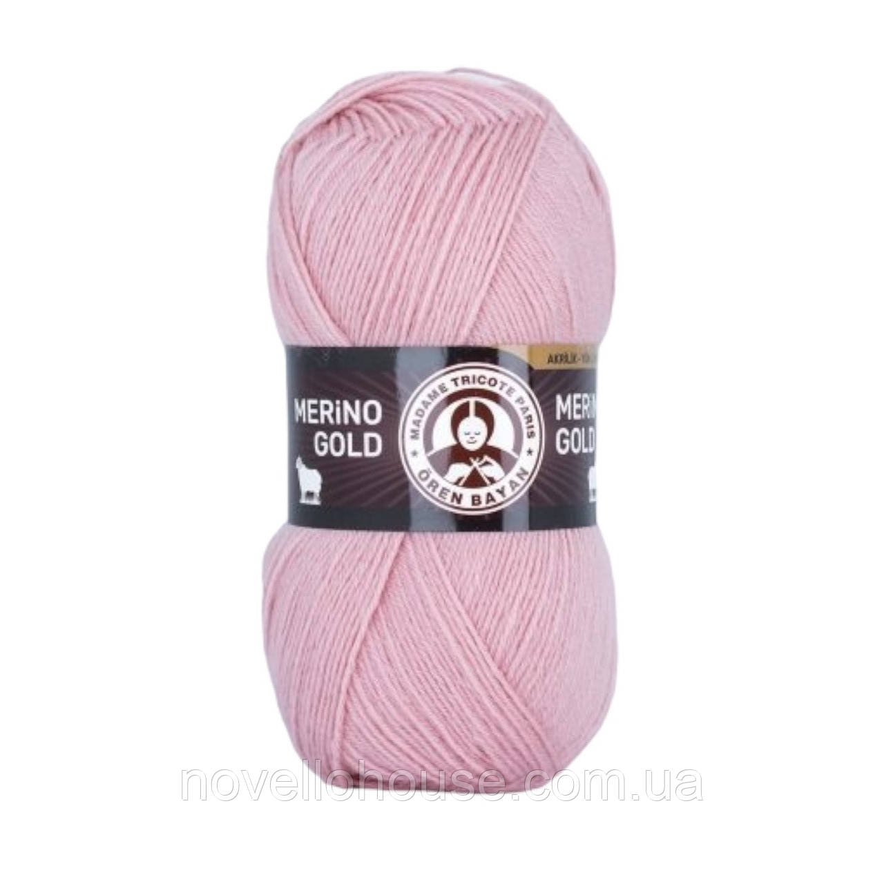 Madame Tricote Paris MERINO GOLD (Мерiно Голд) № 001 пудра (Вовняна пряжа з акрилом, нитки для в'язання)