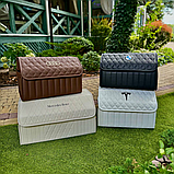 Преміум органайзер у багажник з вишивкою Tesla, білий, 50 см, фото 4