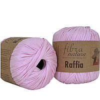 Пряжа FIBRA NATURA (Фібра Натура) № 116-17 рожева (Рафія натуральна для в'язання капелюхів, сумок)