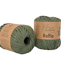 Пряжа FIBRA NATURA (Фібра Натура) № 116-05 хакі (Рафія натуральна для в'язання капелюхів, сумок)