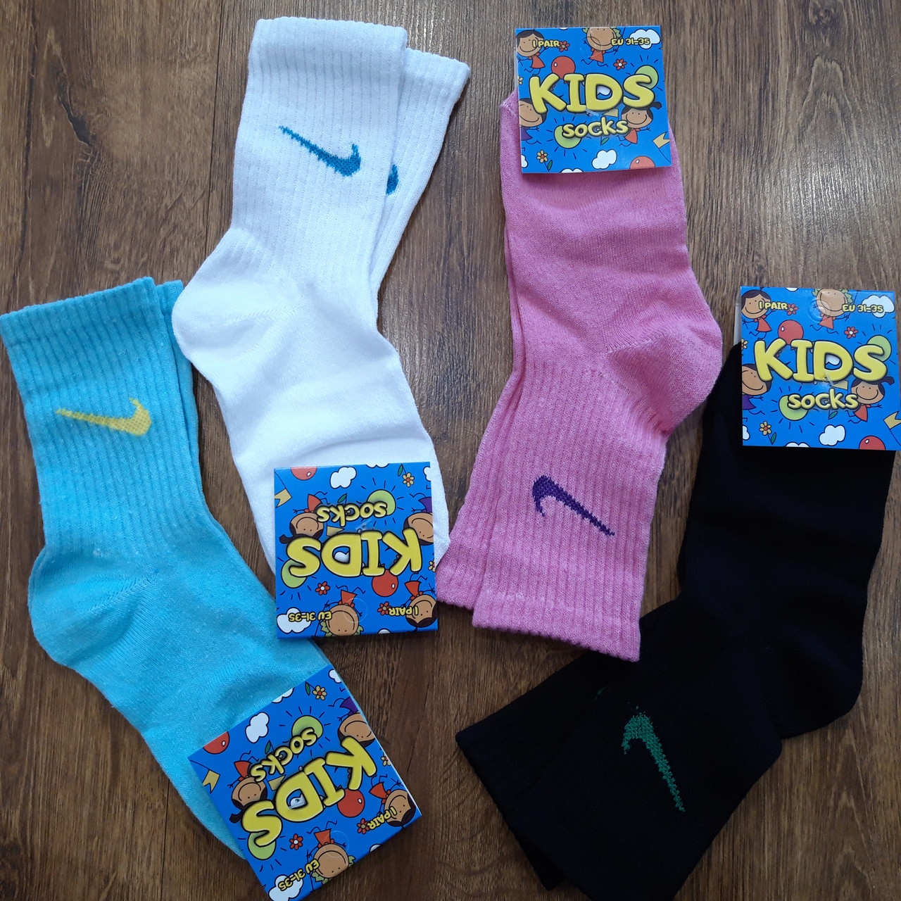 Дитячі шкарпетки,висока резинка "Sport Kids" 26-30 та 31-35 Найк / 12 пар